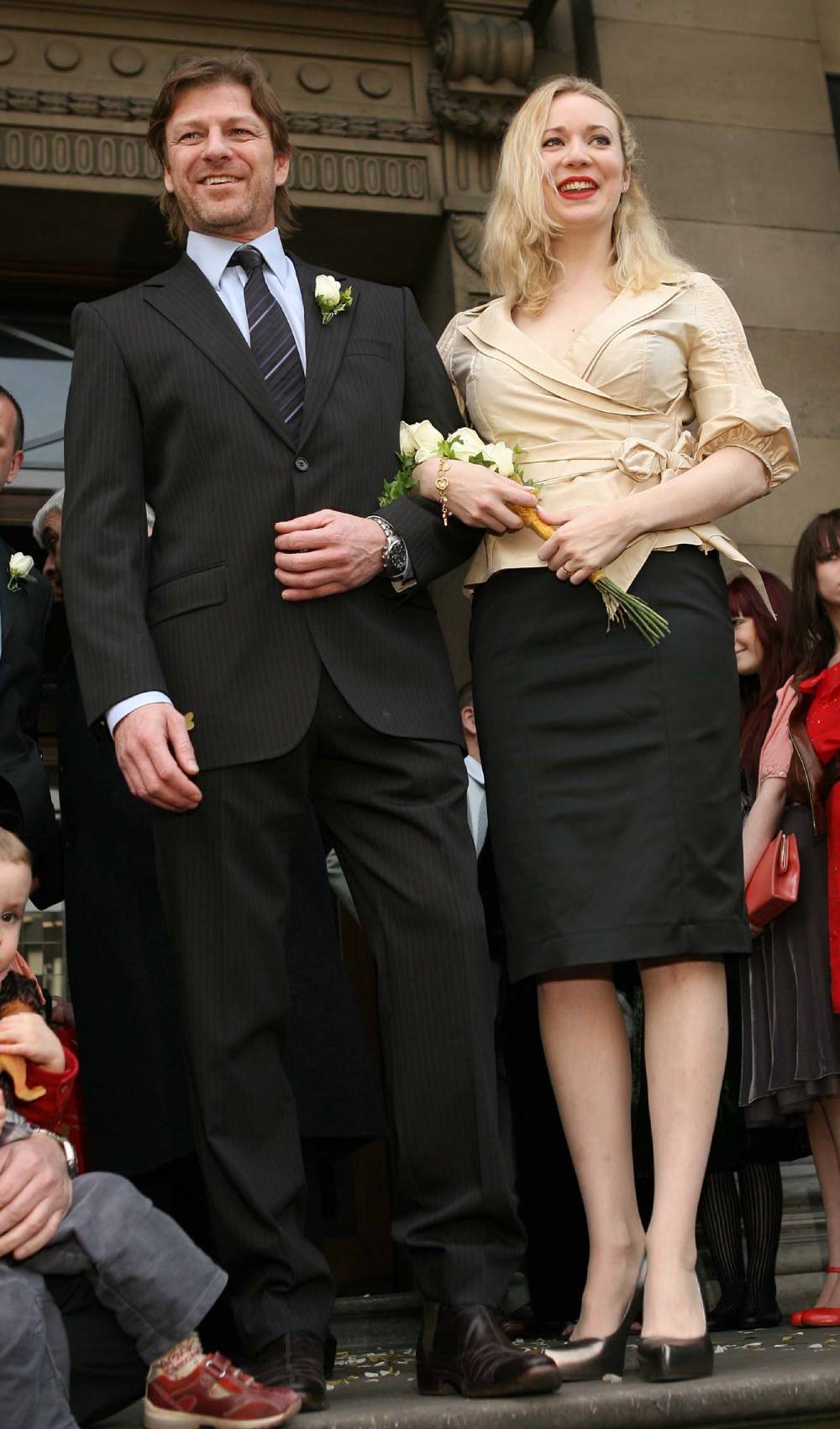 Sean Bean on his wedding day to Georgina Sutcliffe