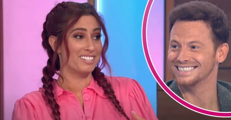 Stacey Solomon and Joe Swash smiling on Loose Women