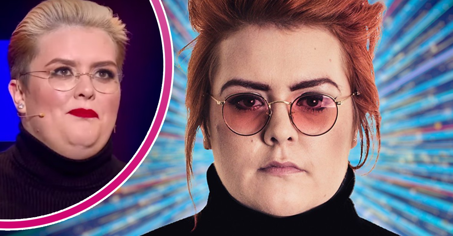 Strictly 2022 contestant Jayde Adams during stand up, and also looking stern