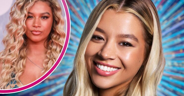 Strictly 2022 star Molly Rainford pouts in one image and smiles in another