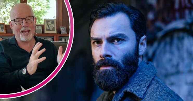 The Suspect on ITV is adapted from books by author Michael Robotham, seen here with his hands in the air, and a brooding Aidan Turner
