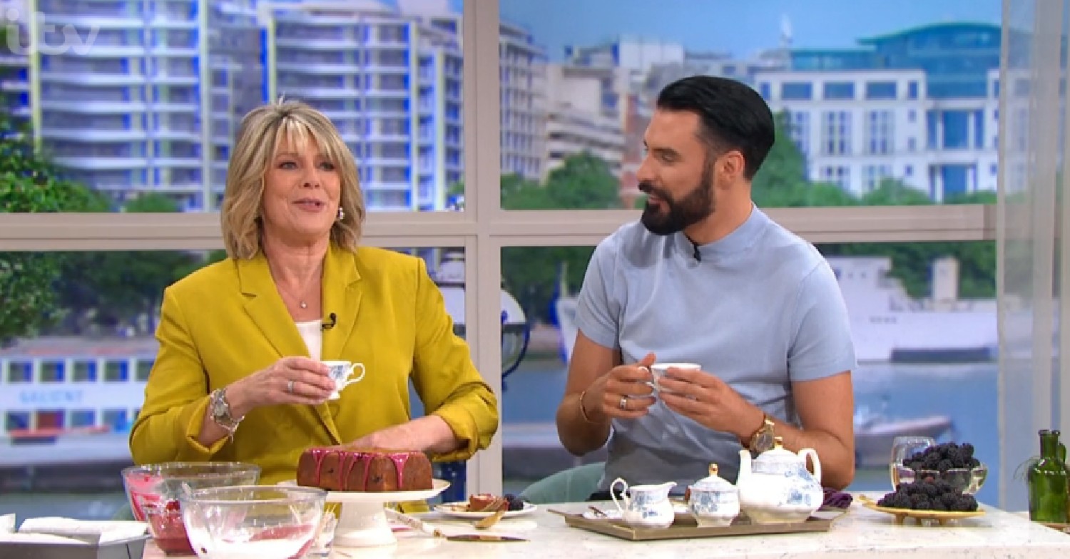 Rylan Clark looks at Ruth Langsford on This Morning today