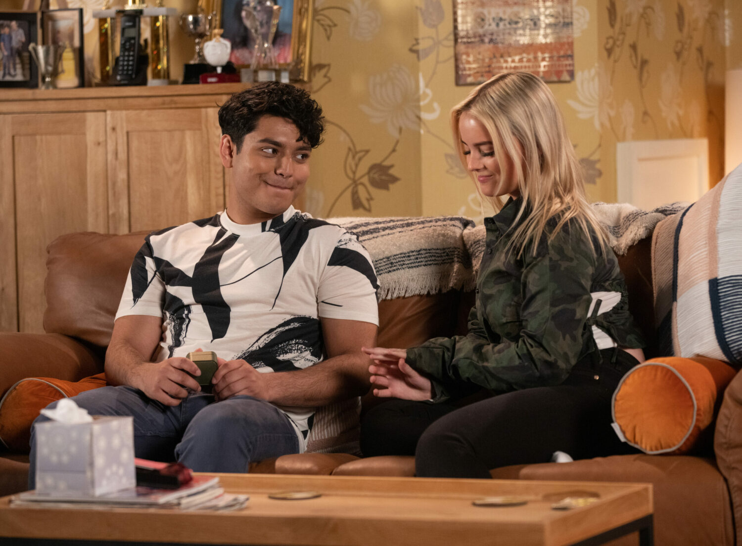 Corrie Aadi looks quizzically at Kelly