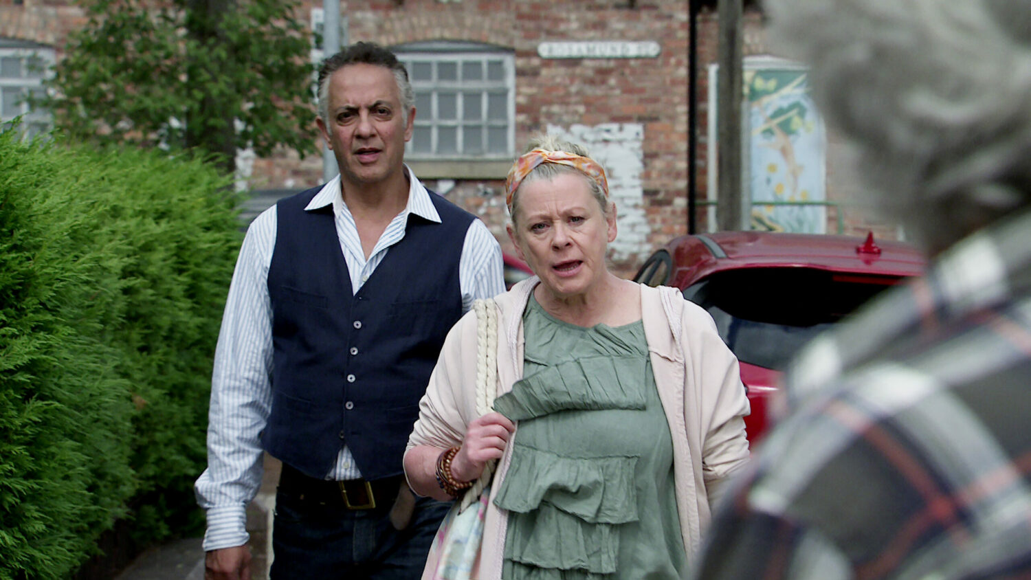 Corrie Dev and Bernie looks angry