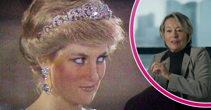 Princess Diana smiling, Martine Monteil speaking in Channel 4 Diana documentary