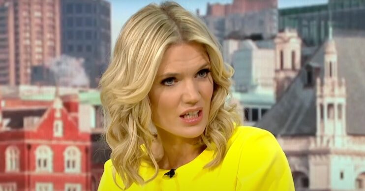 Charlotte Hawkins looking serious on GMB today