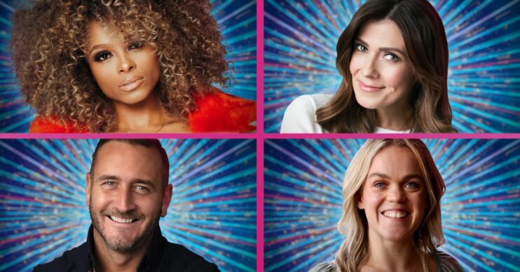 Fleur East, Kym Marsh, Will Mellor and Ellie Simmonds smiling on Strictly