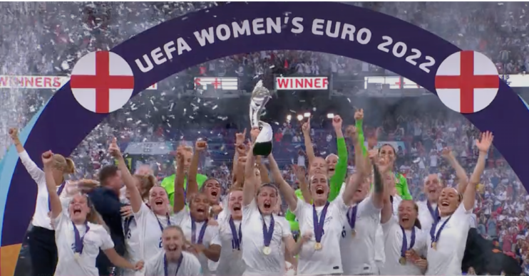 England women celebrating