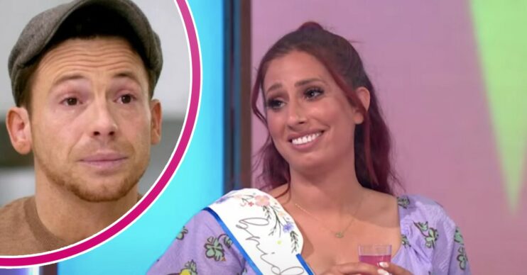 Joe Swash crying, Stacey Solomon smiling