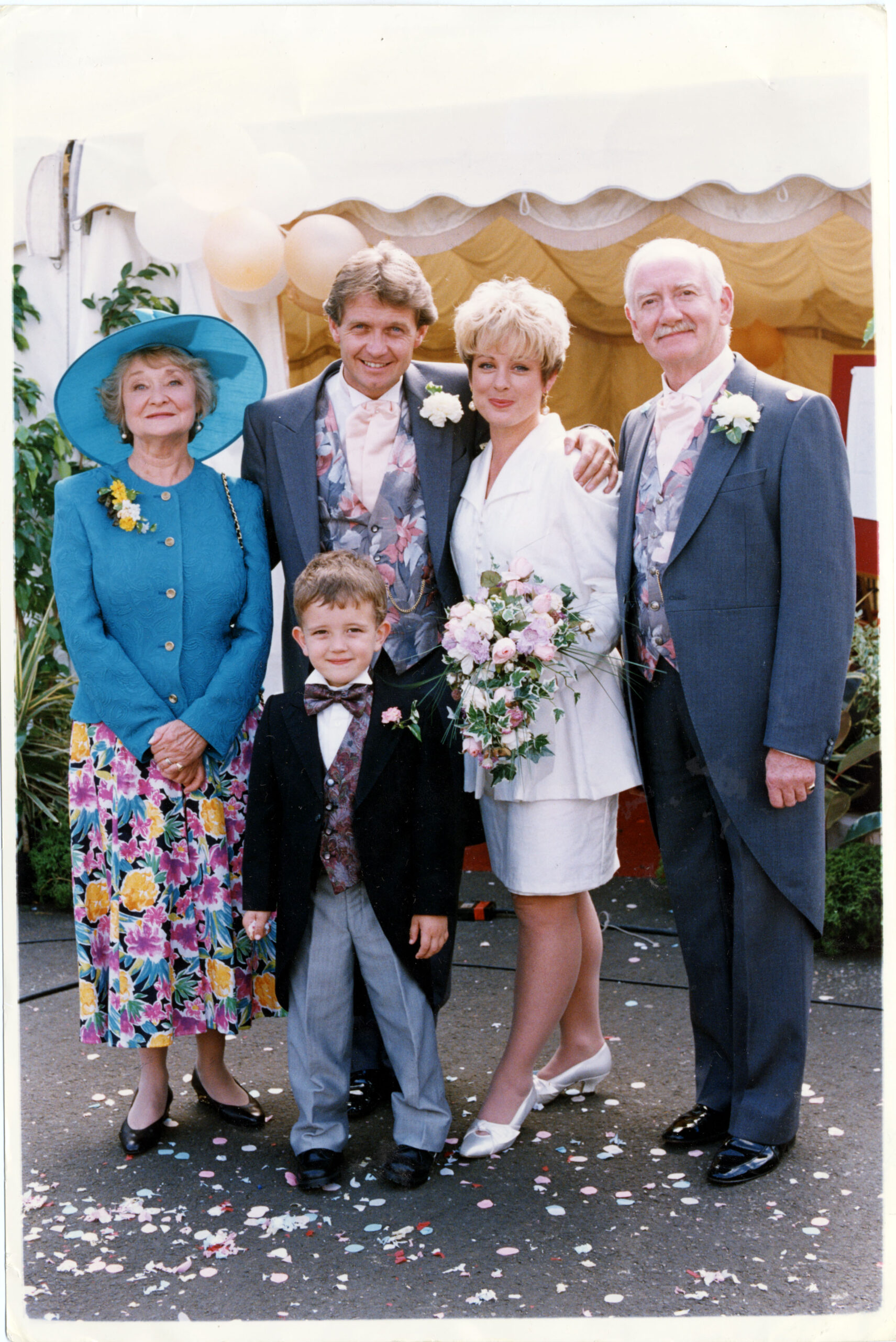 Max and Patricia Farnham in Brookside smiling at the wedding