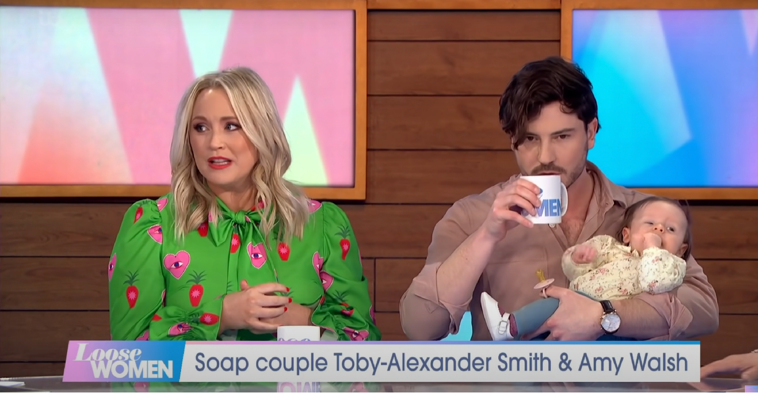 Amy Walsh and EastEnders star Toby-Alexander Smith with baby on Loose Women
