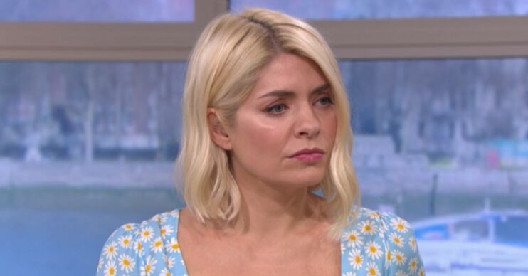 Holly Willoughby looking sad on This Morning