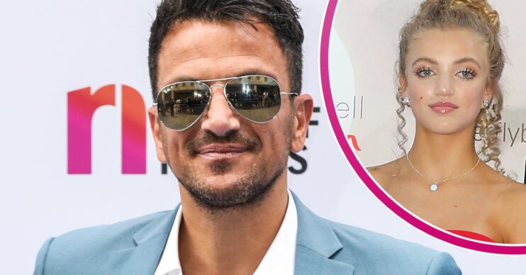 Petr Andre wearing sunglasses and his daughter Princess