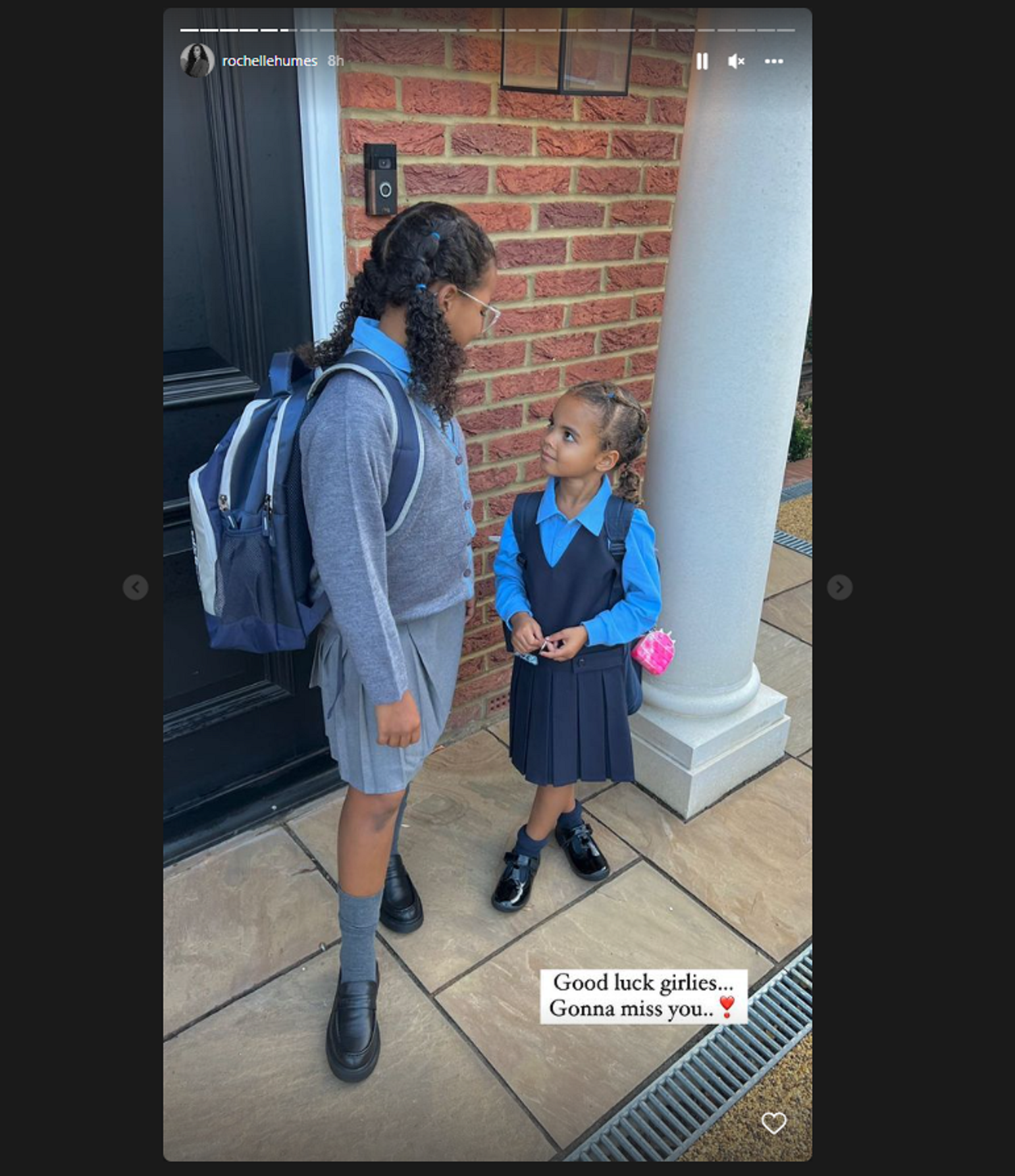 Rochelle Humes and her children on Instagram Stories