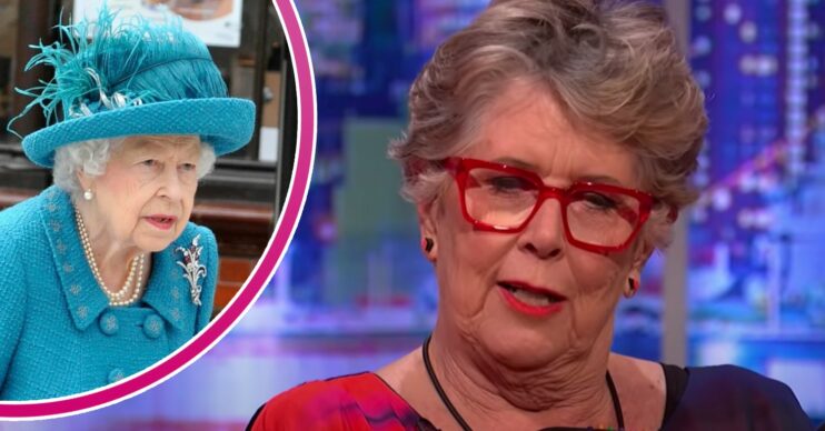 The Queen looks ahead, Bake off star Prue Leith looks down