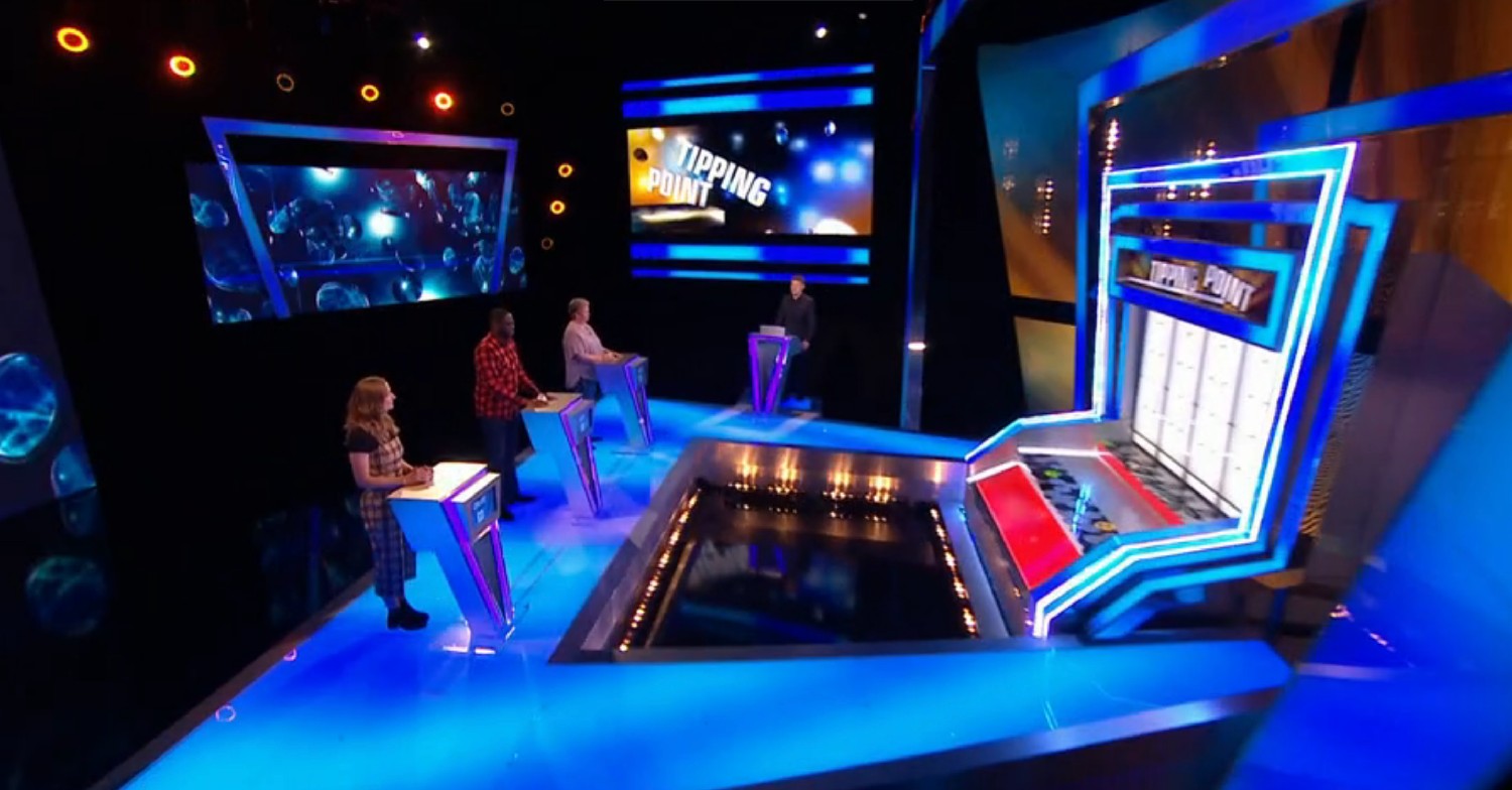 Ben Shephard and contestants on Tipping Point game show