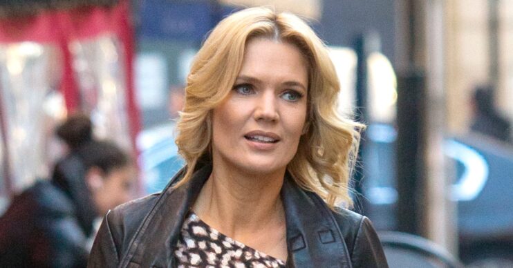 Charlotte Hawkins walking in the street