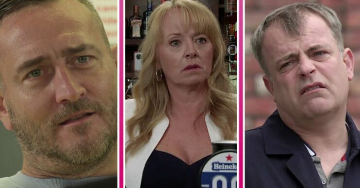 Coronation Street's Harvey Jenny and Steve in three-way split picture