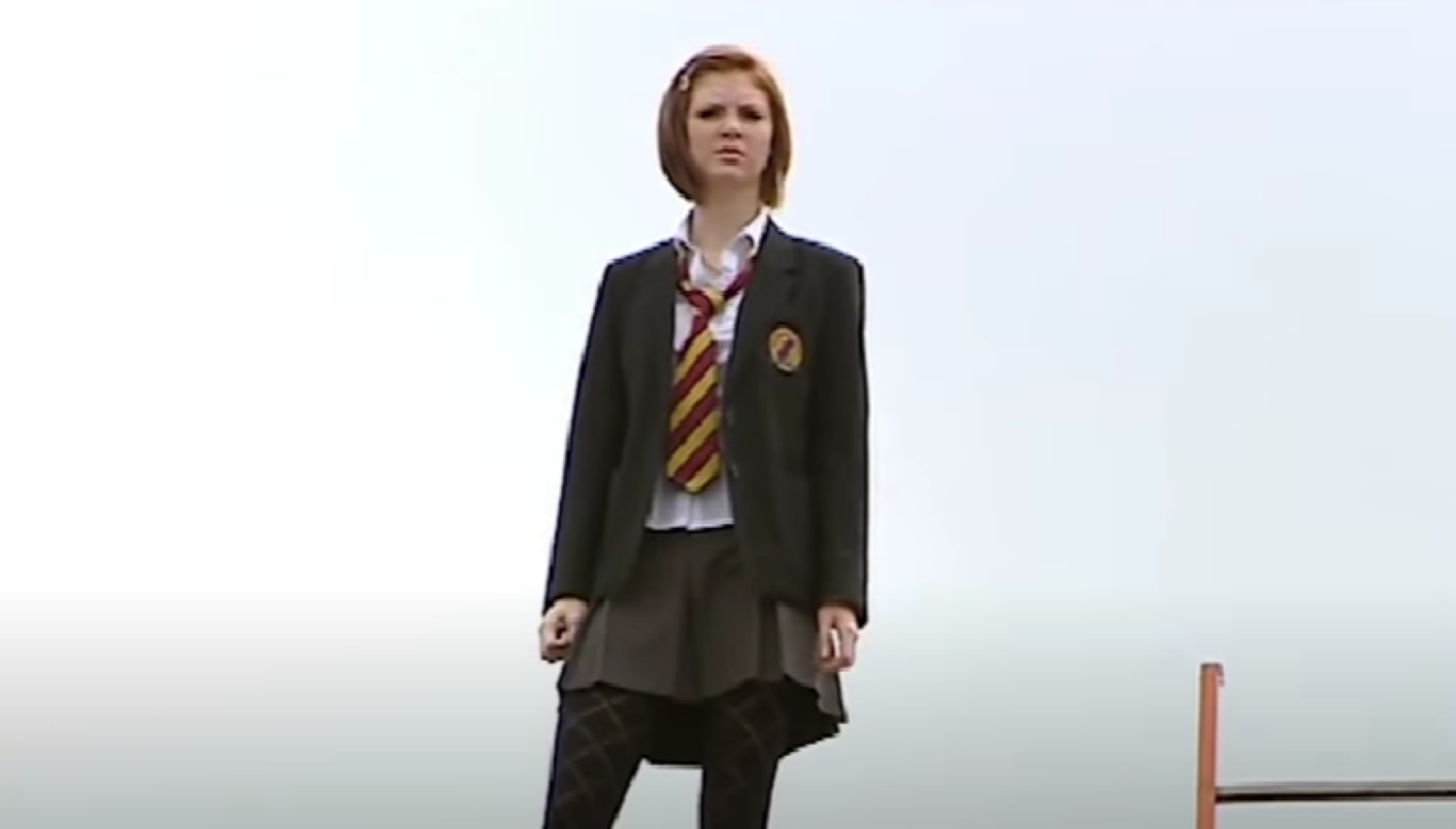 Danielle stood on the roof of Waterloo Road 