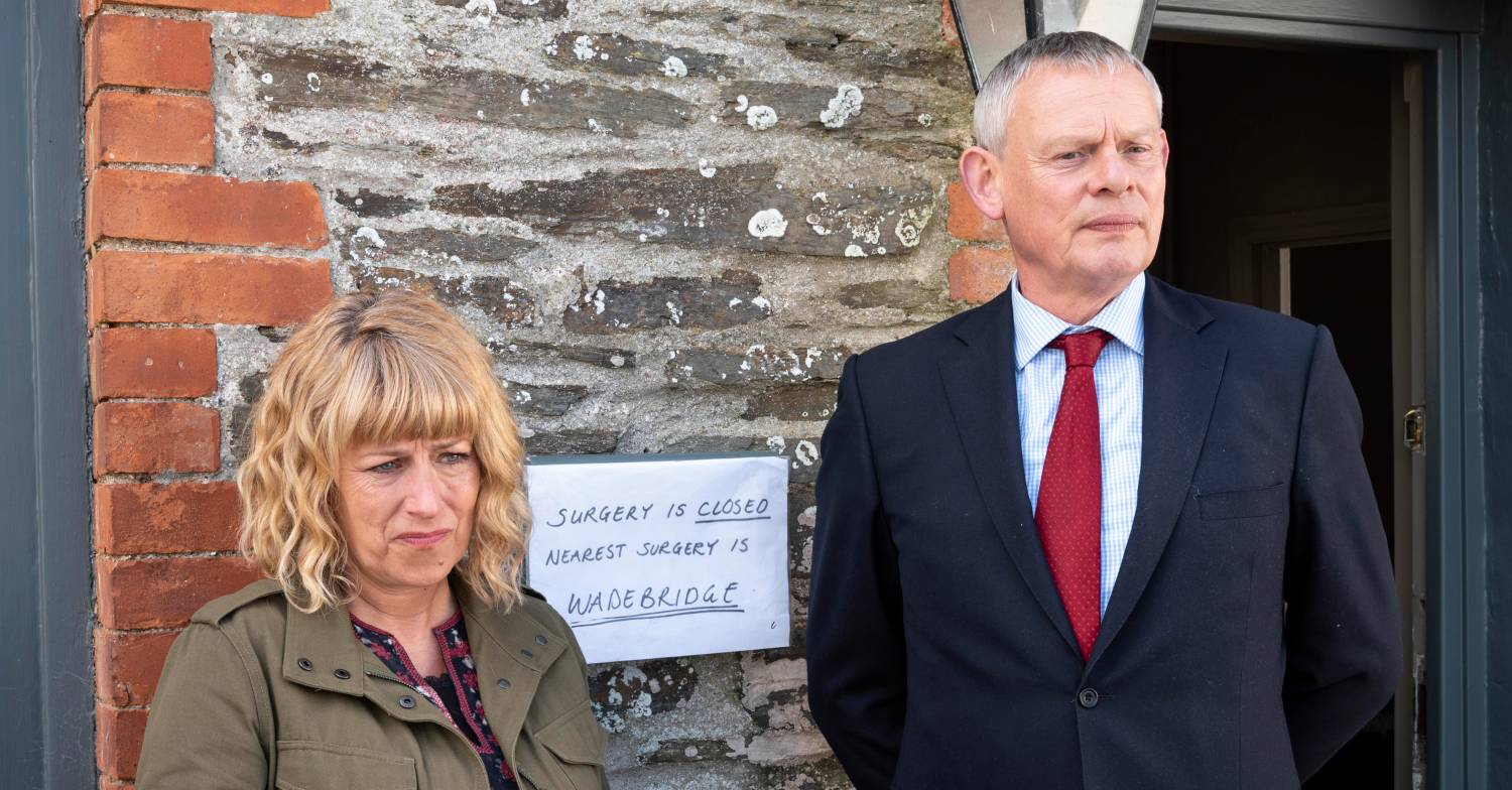 Doc Martin star Martin Clunes stands alongside Fay Ripley in the opening episode of new series 10