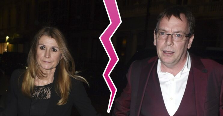 Adam Woodyatt and wife Beverley holding hands in the street