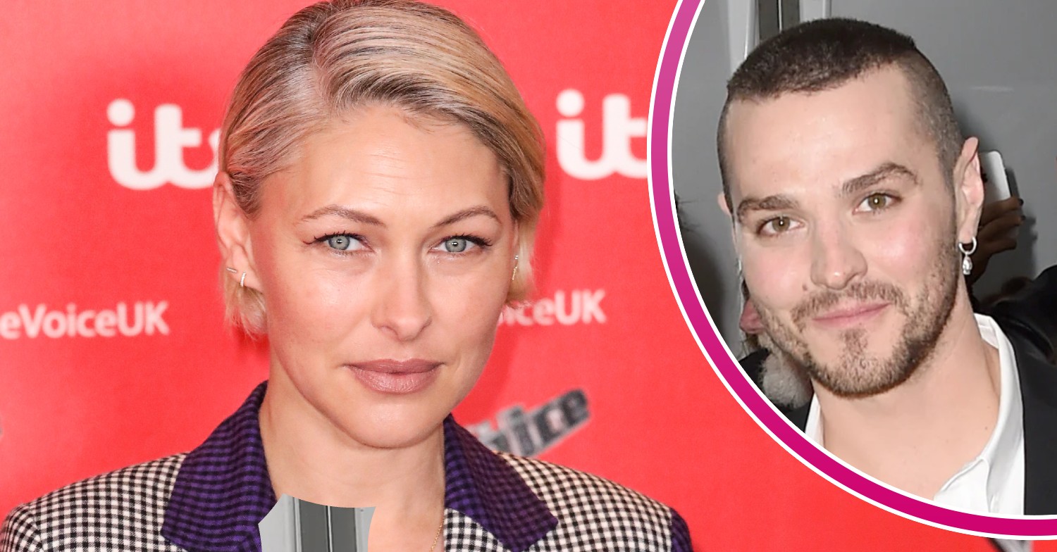 Emma Willis looks concerned and her husband Matt Willis poses for cameras