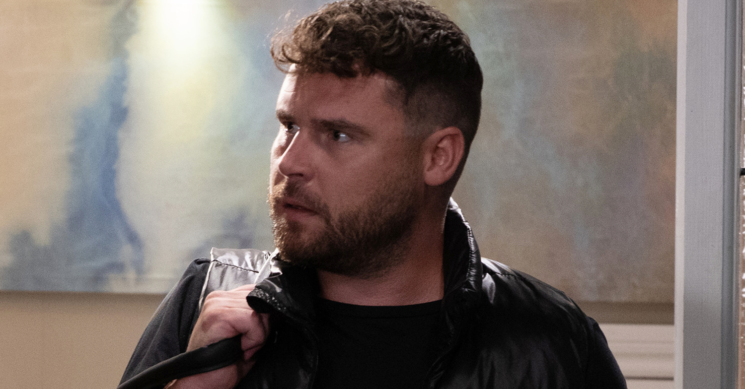 Emmerdale Aaron looks shocked as he returns