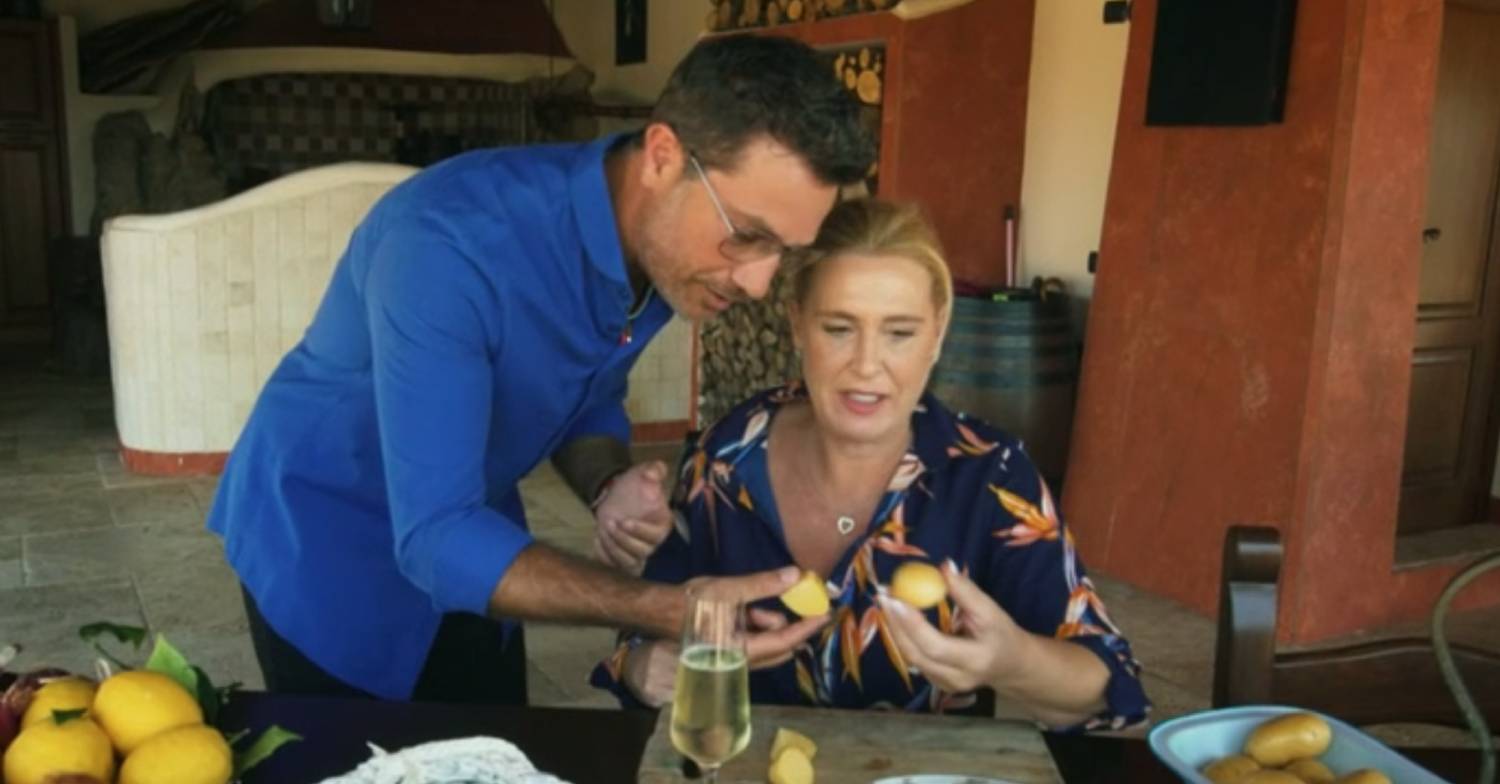 Gino D'Acampo prepares food with his wife