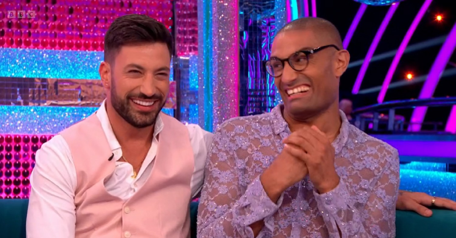 Giovanni Pernice smiling with Strictly partner Richie Anderson on the show