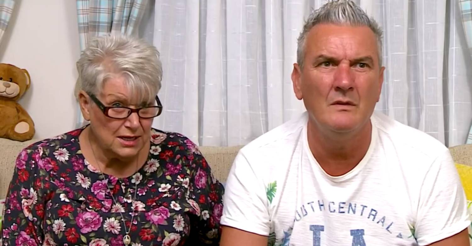 Gogglebox stars Jenny Newby and Lee Riley look serious