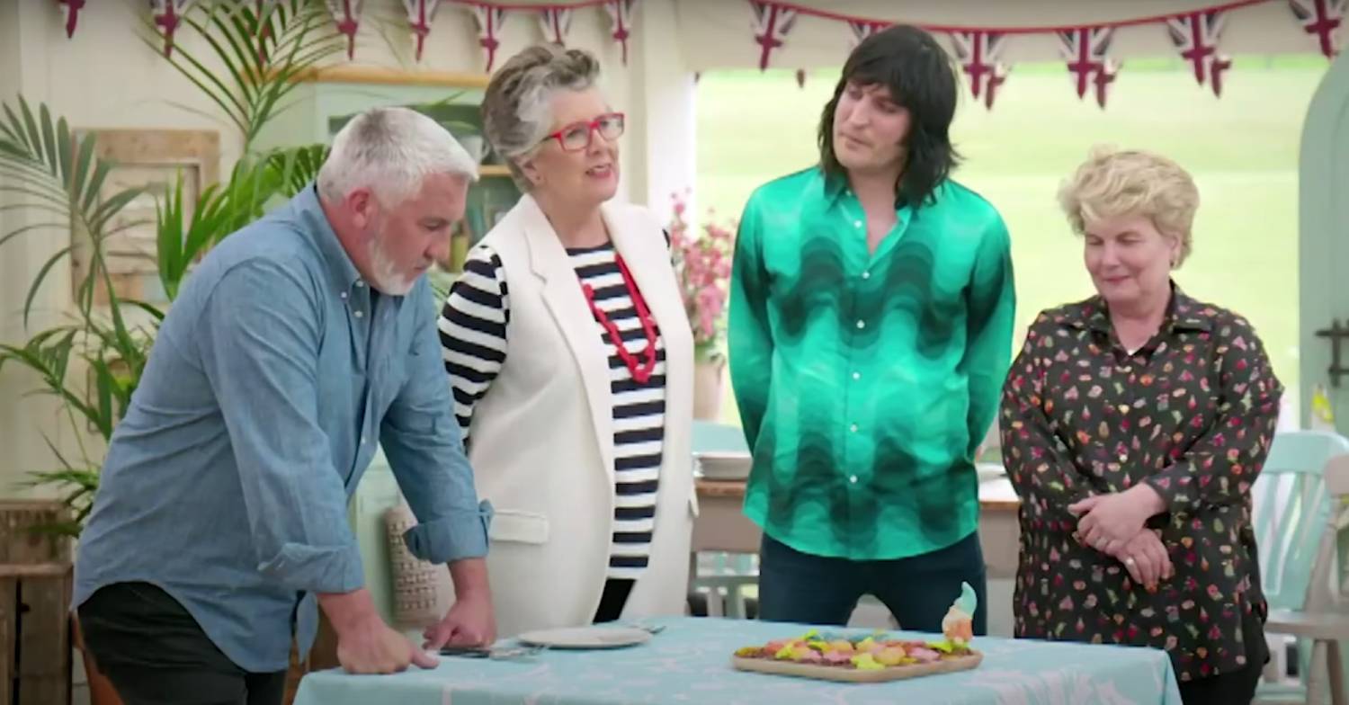 Bake Off judge Prue Leith speaks alongside fellow stars Paul Hollywood, Noel Fielding and Sandi Toksvig