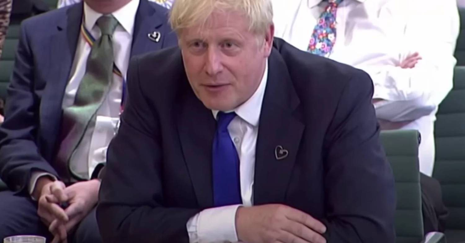 Boris Johnson during Parliament meeting