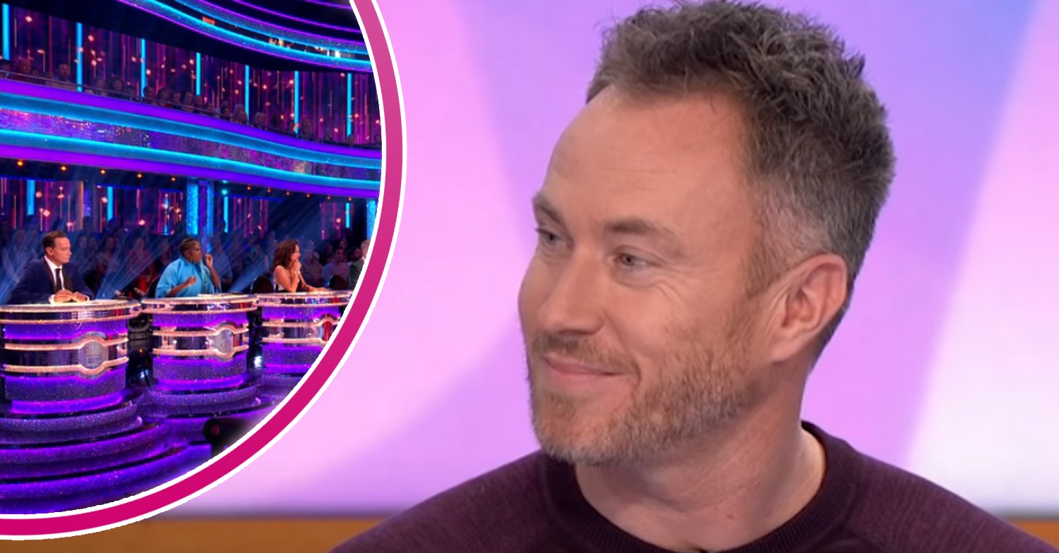 Strictly judges and James Jordan smiling on Loose Women