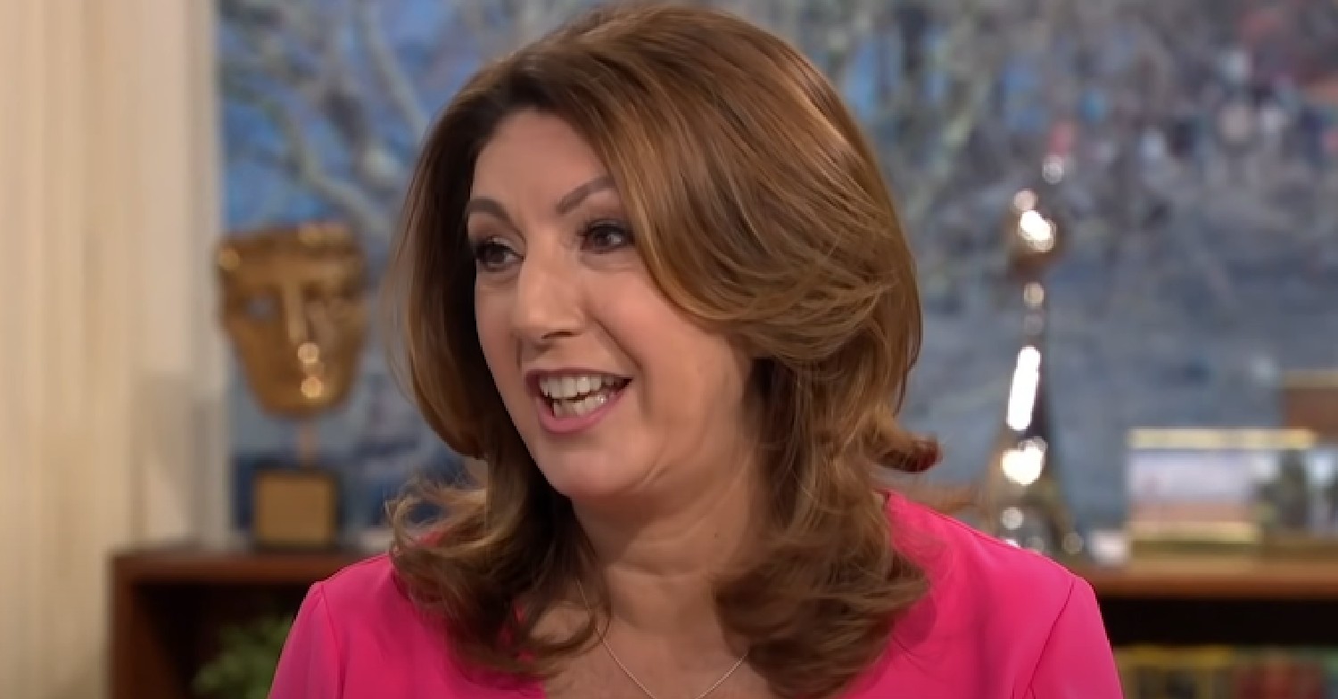 Jane McDonald smiles in pink on This Morning