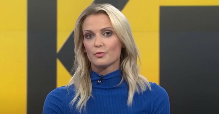 Sky Sports presenter Jo Wilson talking to the camera