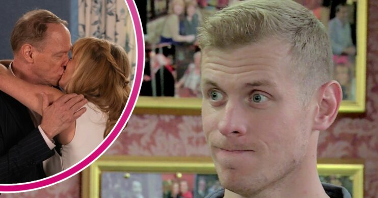 Leo Jenny Stephen kissing Coronation Street