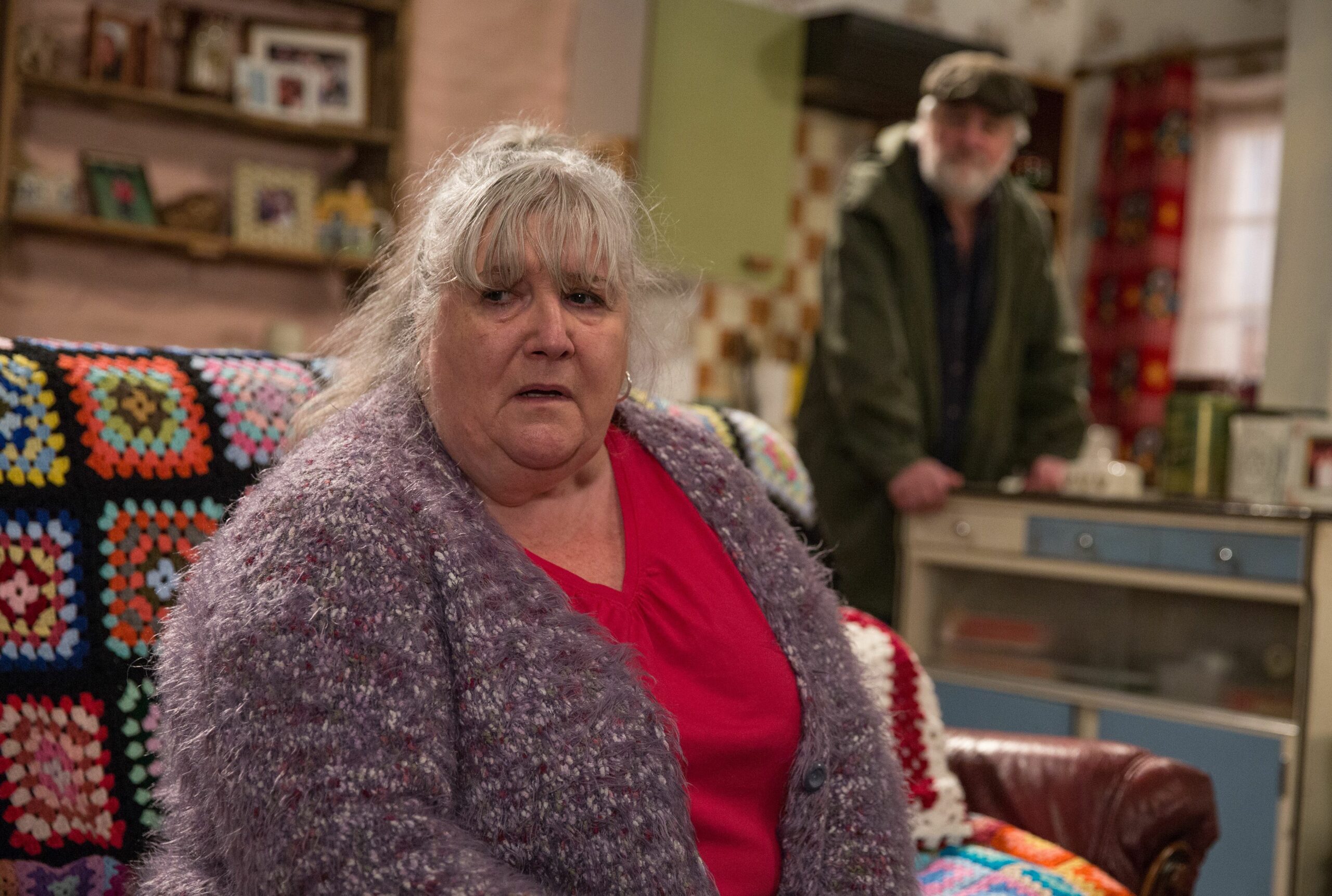 Lisa Dingle as stepson Emmerdale promo shot as Cain Dingle wins best character