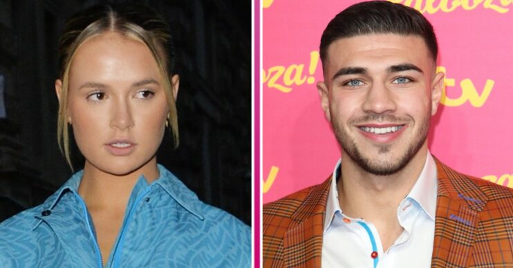 Molly-Mae Hague posing and Tommy Fury smiling at ITV Palooza