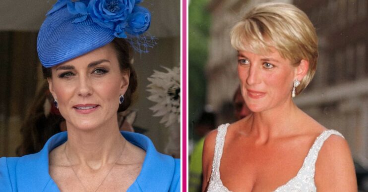 Princess Kate Middleton looks solemn, Diana looks glam