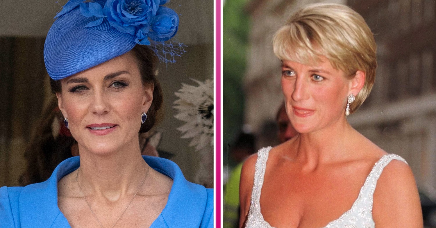 Princess Kate Middleton looks solemn, Diana looks glam
