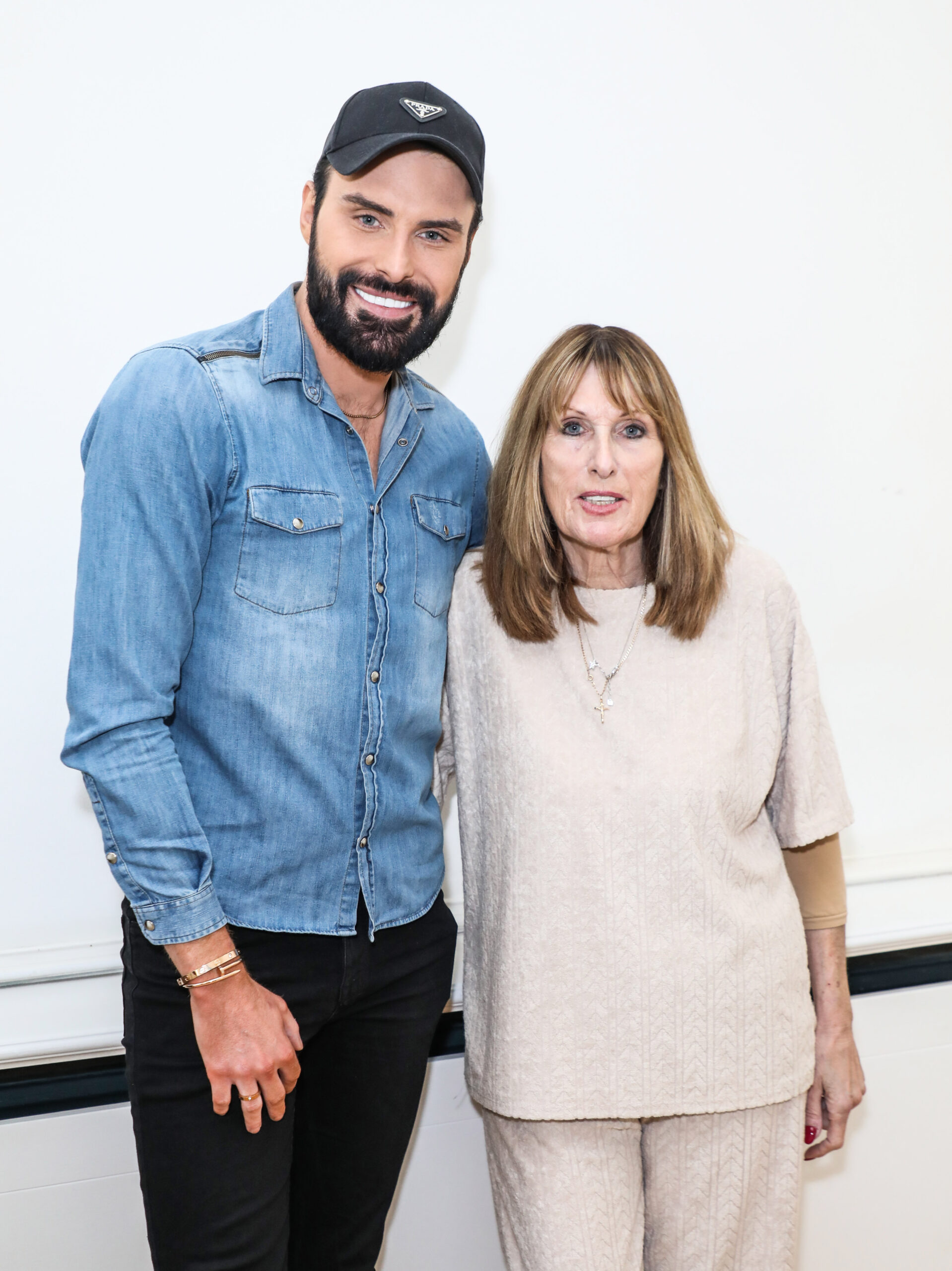 Rylan Clark and his mum Linda Clark smile together 