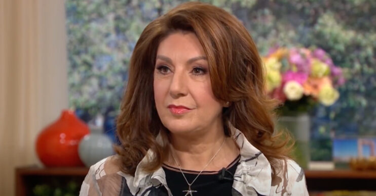 Jane McDonald looks serious on This Morning