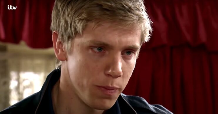 Emotional Ryan Hawley in Emmerdale