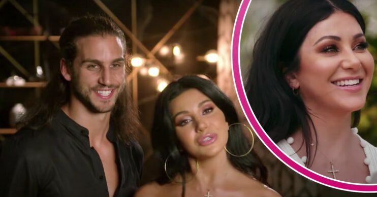 Martha Kalifatidis and Michael Brunelli smiling on MAFS Australia