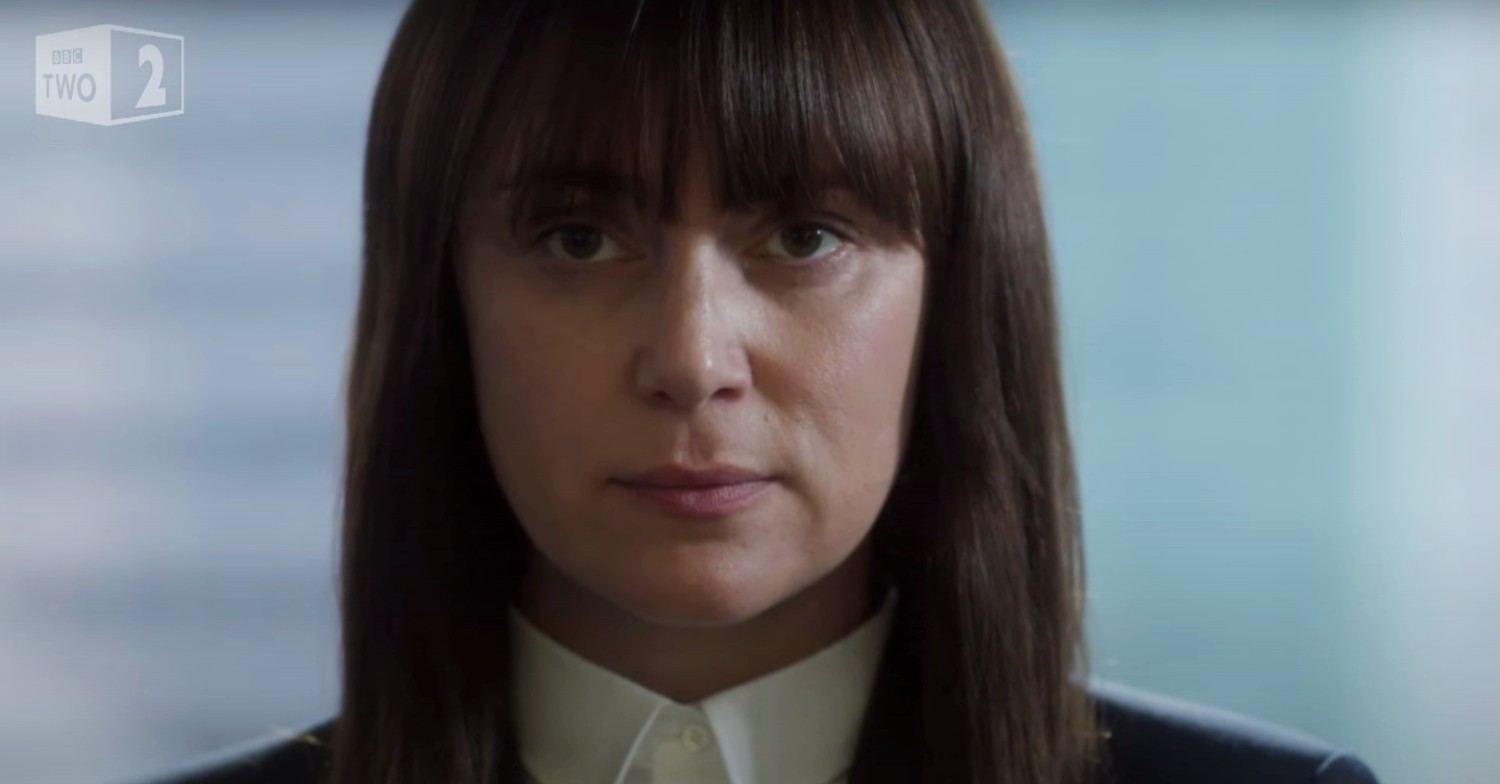 Keeley Hawes with a straight face in Line of Duty