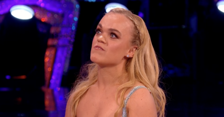 Ellie Simmonds on Strictly Come Dancing wearing a blue glitter dress