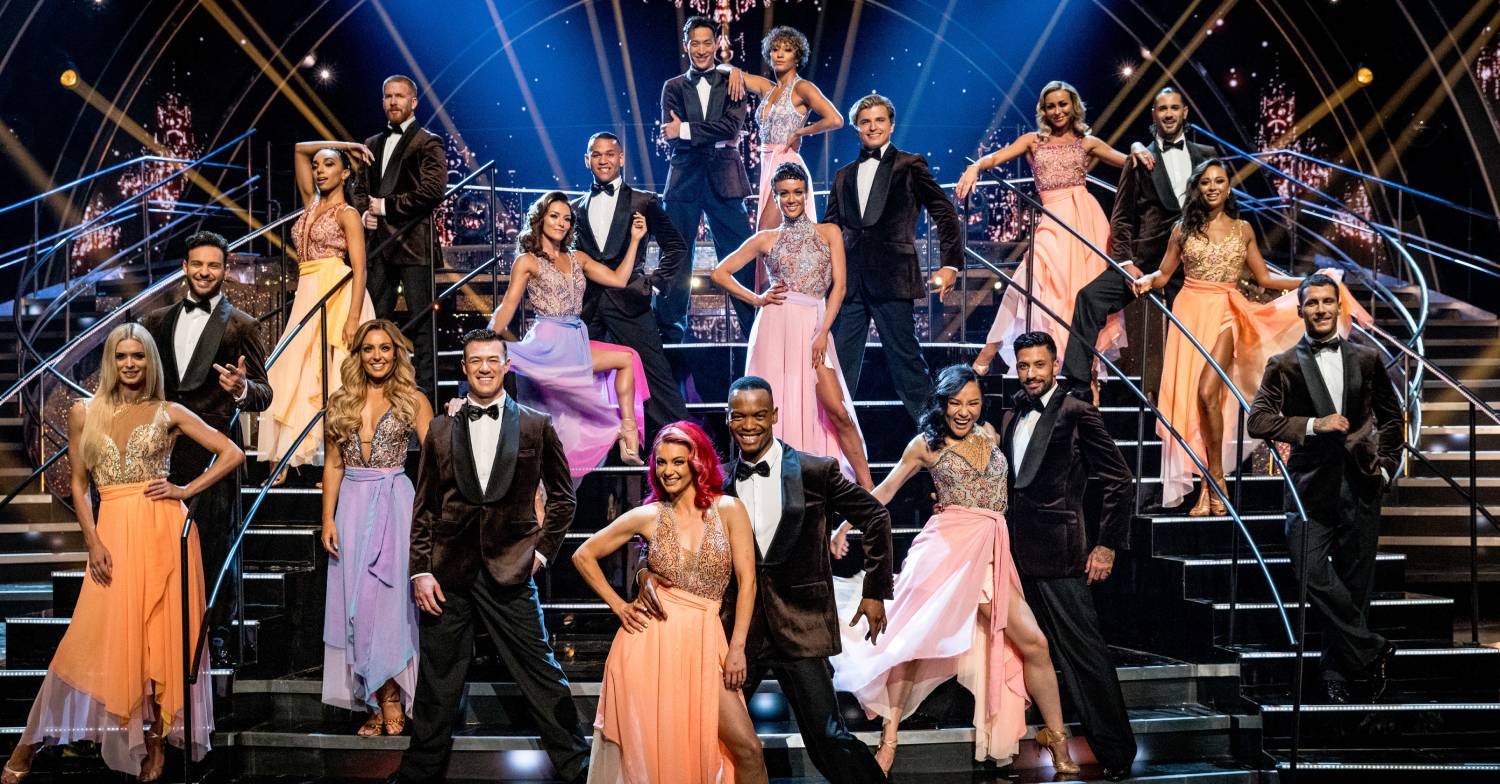 Strictly 2022 pro dancers pose on stairs