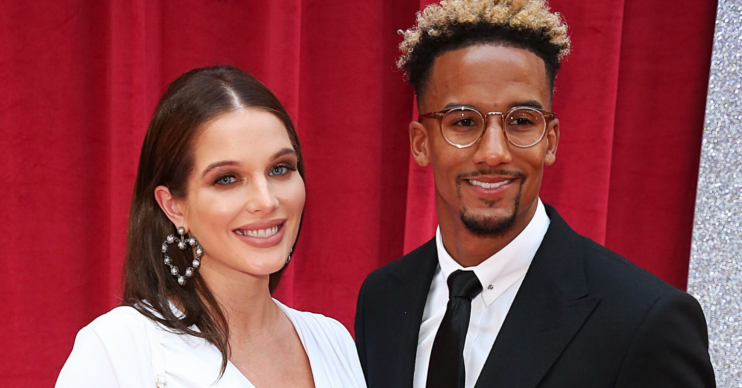 Helen Flanagan and Scott Sinclair smiling