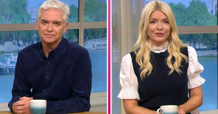 Holly and Phillip speaking to the camera on This Morning