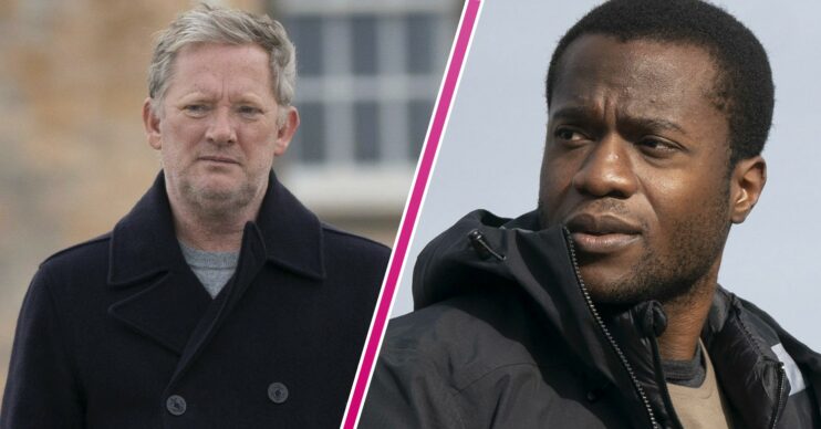 Jimmy Perez and Martin Otina looking serious in Shetland